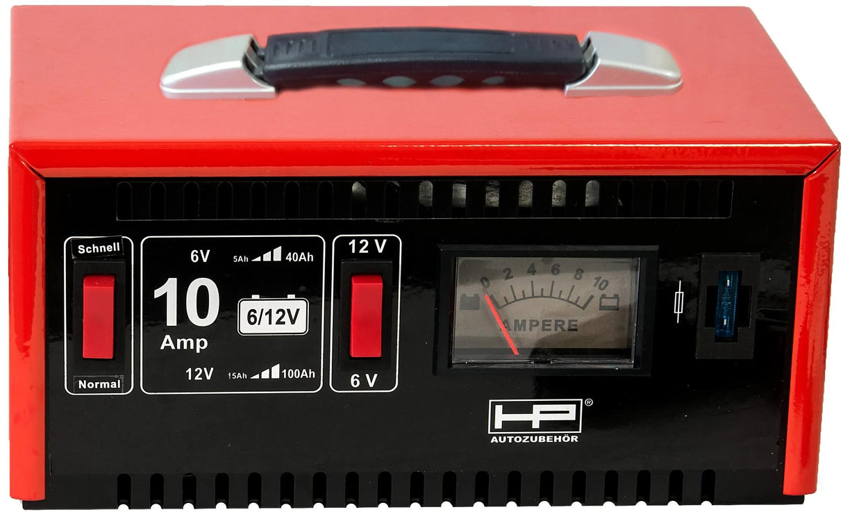 Hp batterilader oplader 6 12v 10a 15-120ah, metal