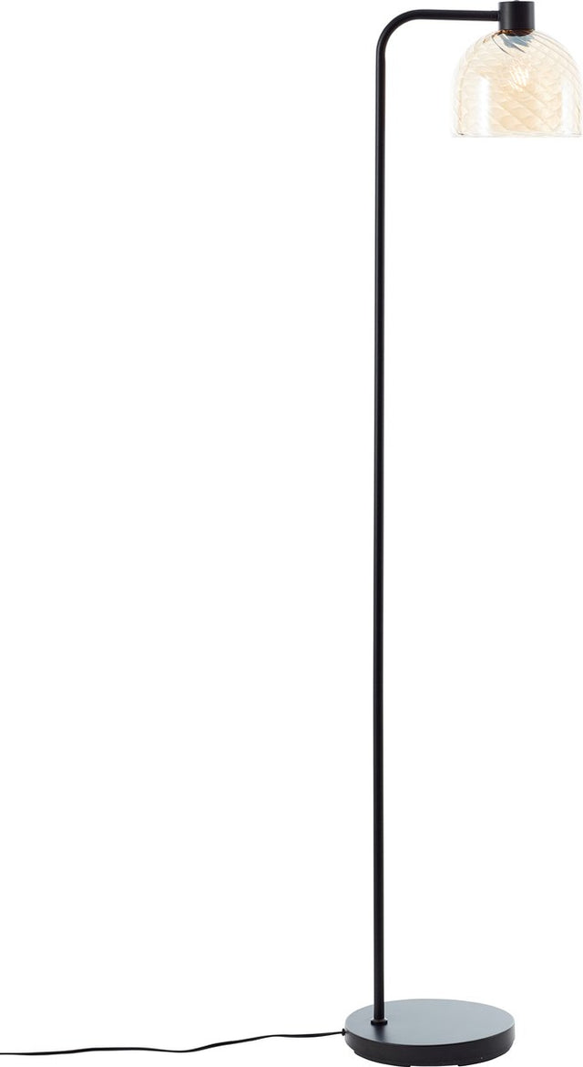 Brilliant casto - gulvlampe - e27 max 1x25w - glas - rav - sort