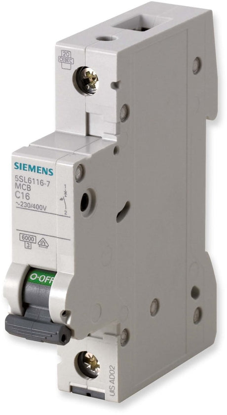 Siemens afbryder 1-polet 20 a 230 v, 400 v 5sl61206