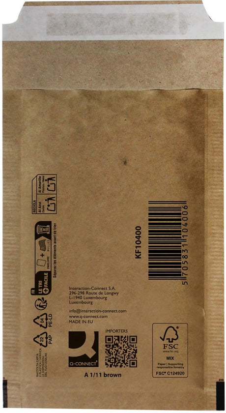 Q-connect boblekuverter, brune, 1-a, 120 x 175 mm, æske med 200 stk.