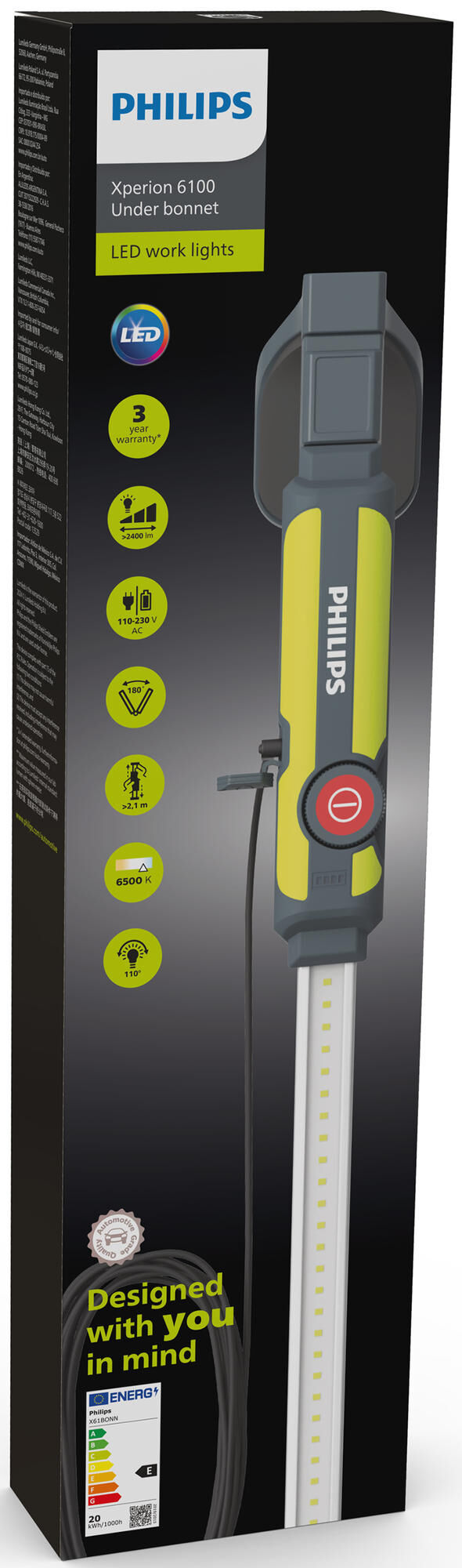 Philips motorrumslampe xperion 6100 motorhjelm. motorrumslys led 1,2w xperion motorhjelm