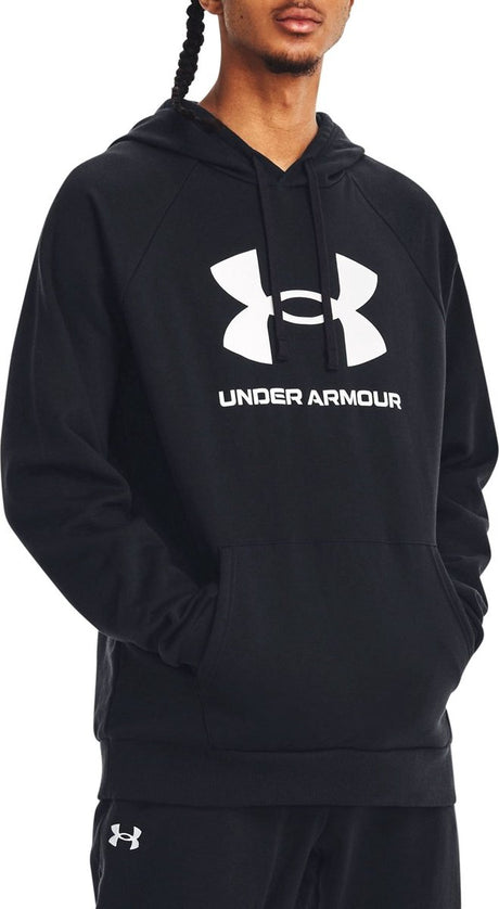 Under Armour UA Rival Fleece Logo HD-BLK Sportstrøje til mænd - Sort - Hvid