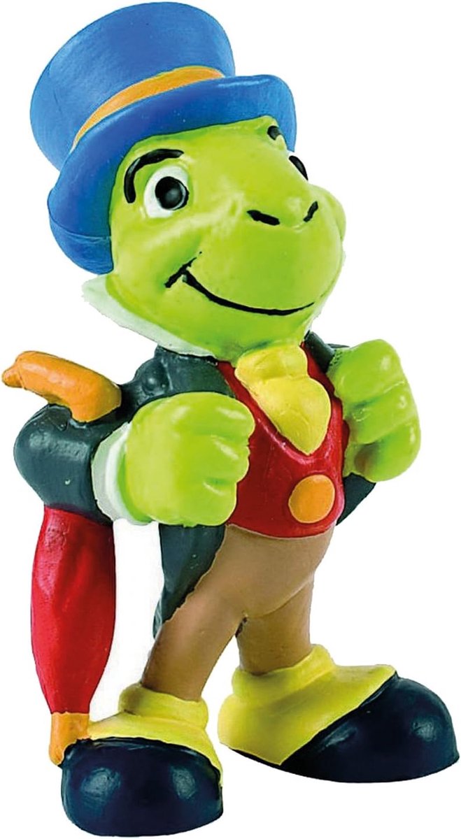Bullyland 12397 – Disney Pinocchio legetøjsfigur med Jiminy Cricket – naturtro og detaljeret design – ideel som kagefigur, samlerobjekt eller lille gave til børn fra 3 år og ældre