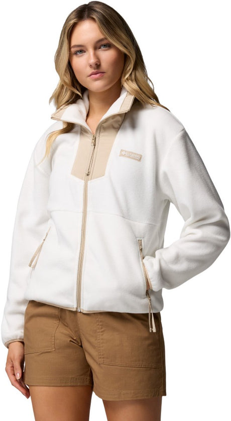 Columbia sequoia grove™ fleece-sweater med fuld lynlås til kvinder - havsalt, gammelt fossil
