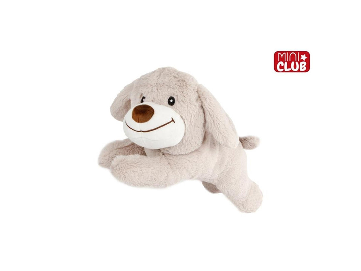 Miniklub hund liggende plys 30x16x14cm