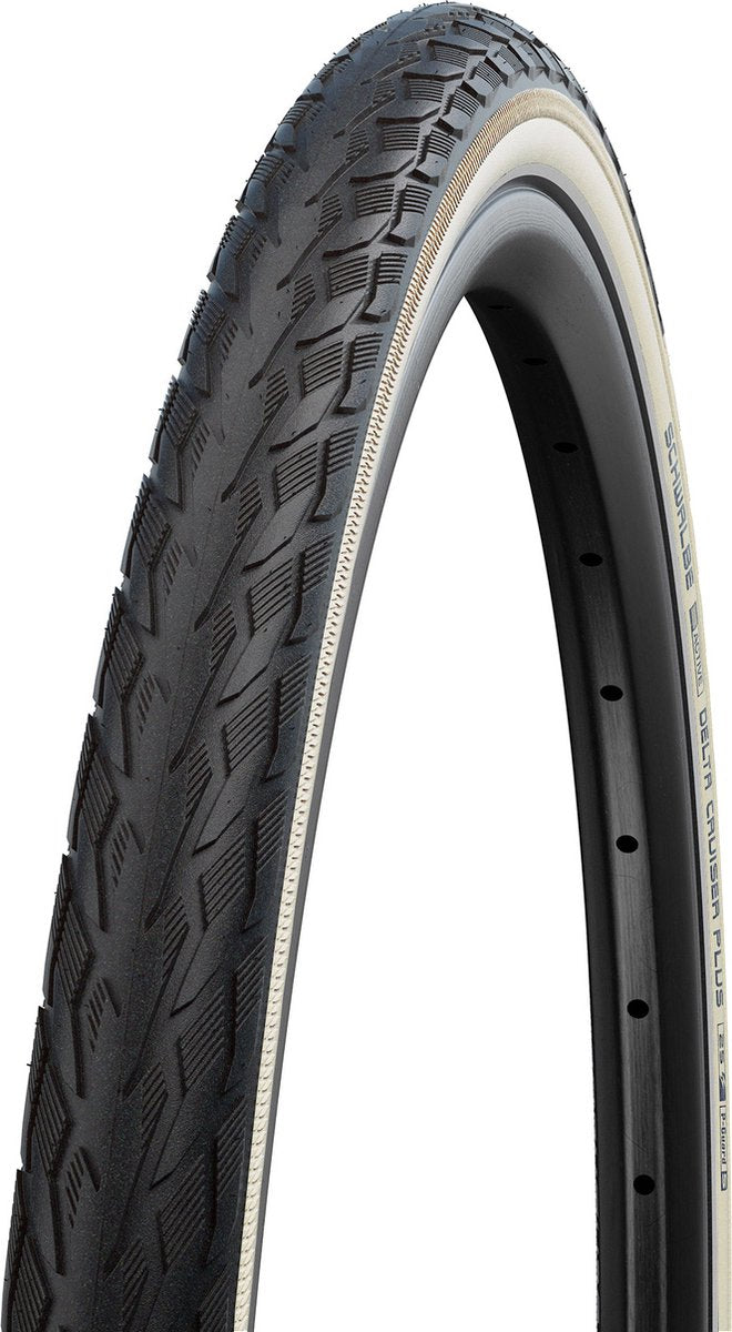 Schwalbe delta cruiser plus 700 x 28 stivt grusdæk sølv 700 x 28