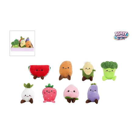 Fluffy menu grøntsags- eller frugtplys 9ass 12-14cm