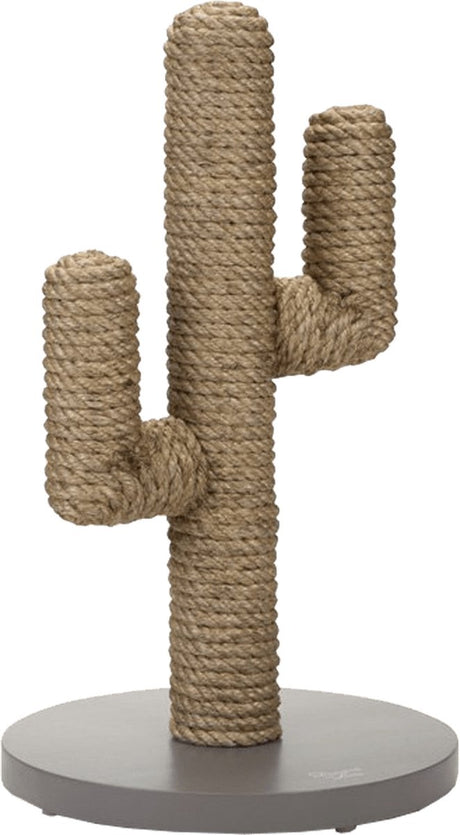 Designed by lotte cactus krabpaal voor katten - krabpaal hout - 3 paaltjes - taupe - 35x35x60 cm