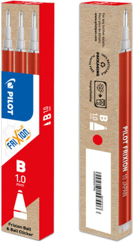 Pilot kuglepen refill frixion kugleklikker, rød, etui med 3 stk. 12 stk.