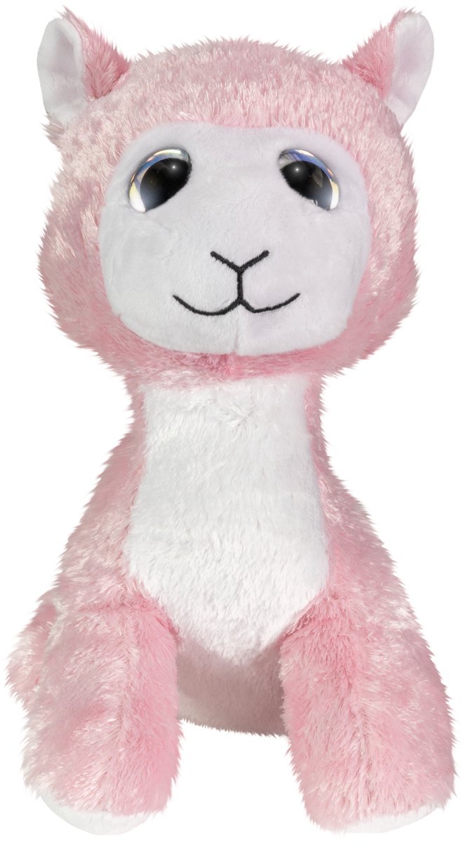 Lumo stjerner krammetøj lama olivia 24cm plys lyserød hvid.