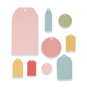 Sizzix • tynde skæreformetiketter sæt x9