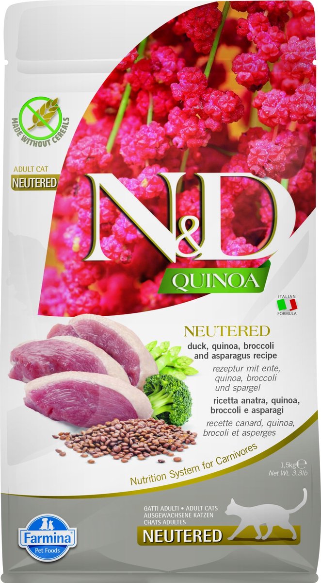 N d quinoa foder til den kastrerede kat and 1,5 kg