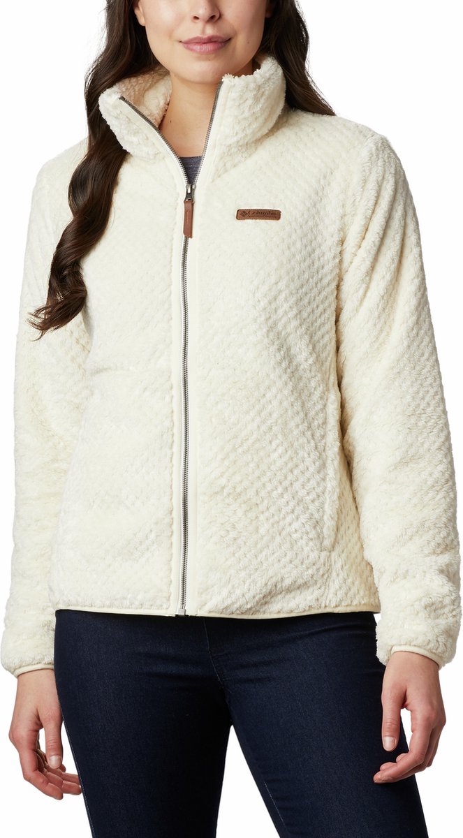 Columbia fire side ii vest kvinder med lynlås - sherpa fleece vest kvinder - udendørs vest - kridt - str.