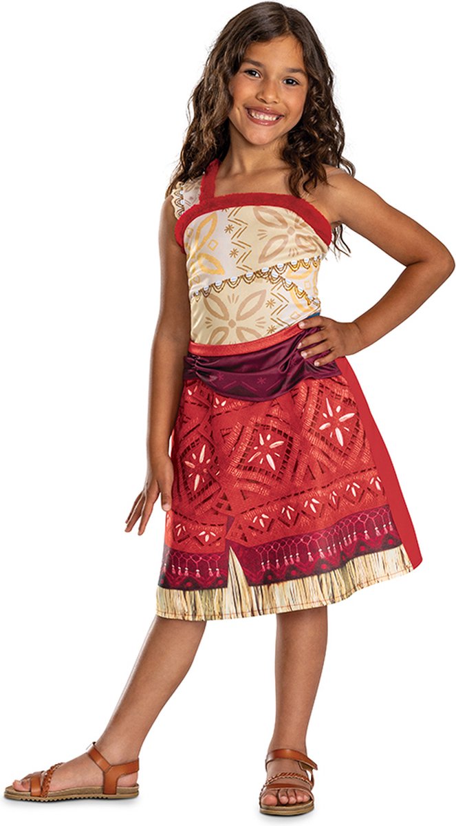 Disguise disney - moana 2, kostumekjole moana vaiana classic, str. m (7-8 år), piger