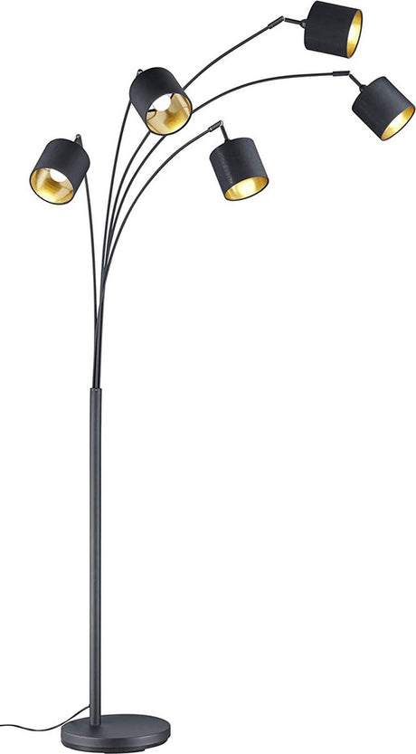 Rl live your light reality tommy gulvlampe - sort - guld farve - excl.5xe14 - ip20 - h200cm