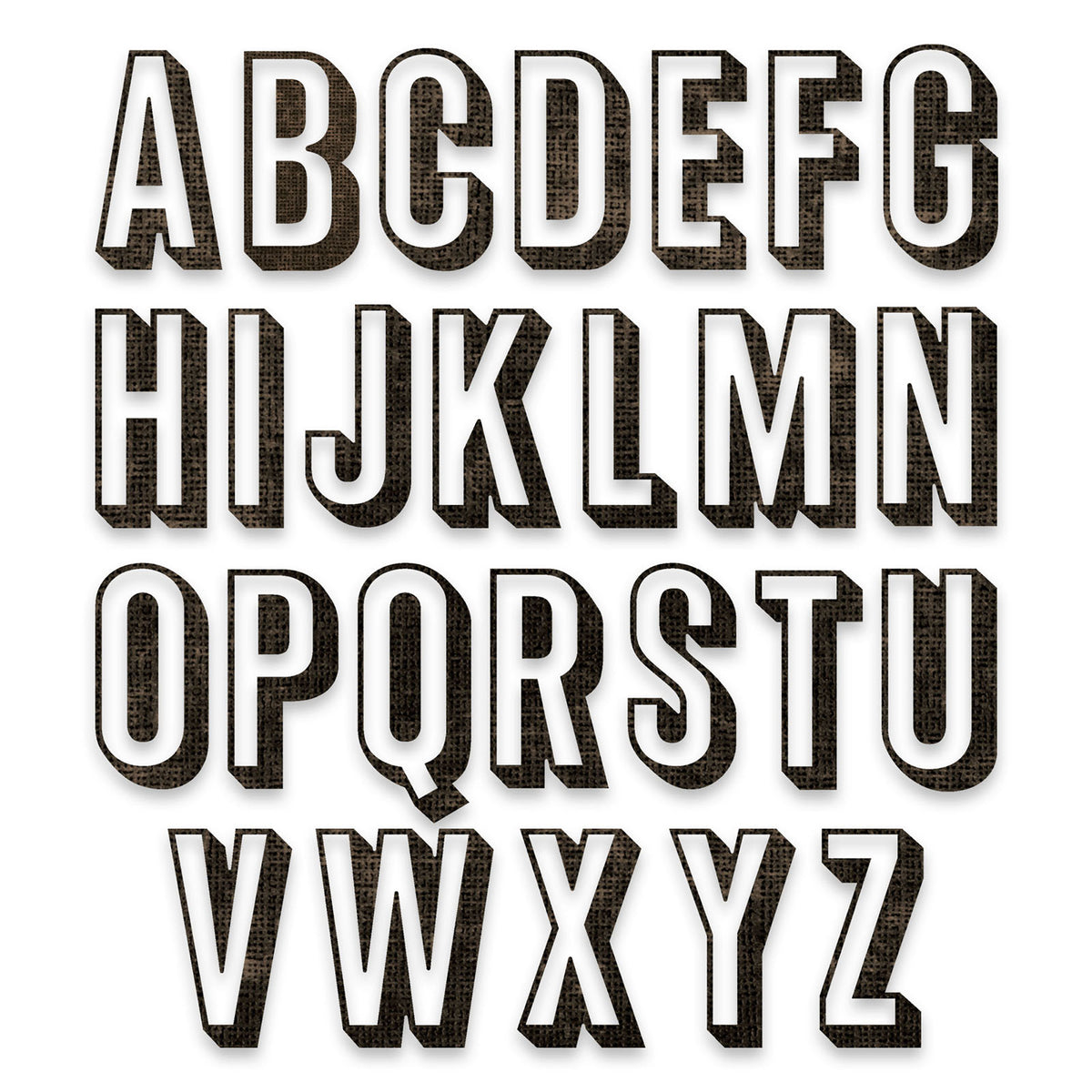 Sizzix • tim holtz thinlits matricesæt alfanumerisk skyggeoverdel 26 stk.