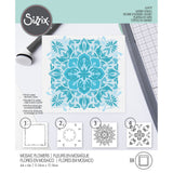 Sizzix • lagdelte stencils mosaikblomster 4 stk