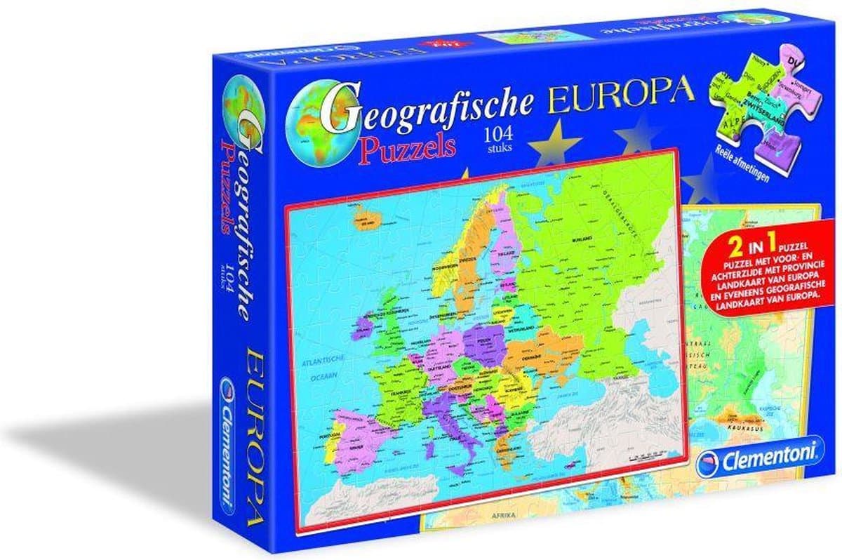 Clementoni puslespil - geografisk kort Europa -104 brikker