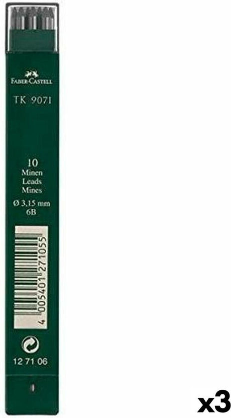 Faber-Castell blyerstatning til træblyanter 3 dele 6b