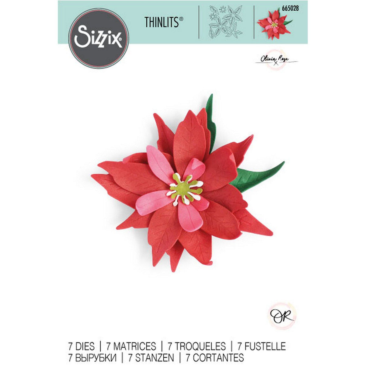 Sizzix • thinlits die sæt julestjerne blomst 7 stk
