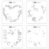 Sizzix • lagdelte stencils hjertekrans 4 stk
