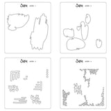 Sizzix • lagdelte stencils abstrakt markerer 4 stk