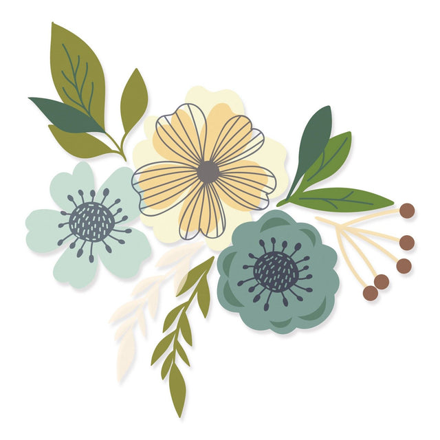 Sizzix • lagdelte klare frimærker blomstrer