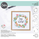 Sizzix • lagdelte stencils kristtornkrans 4 stk