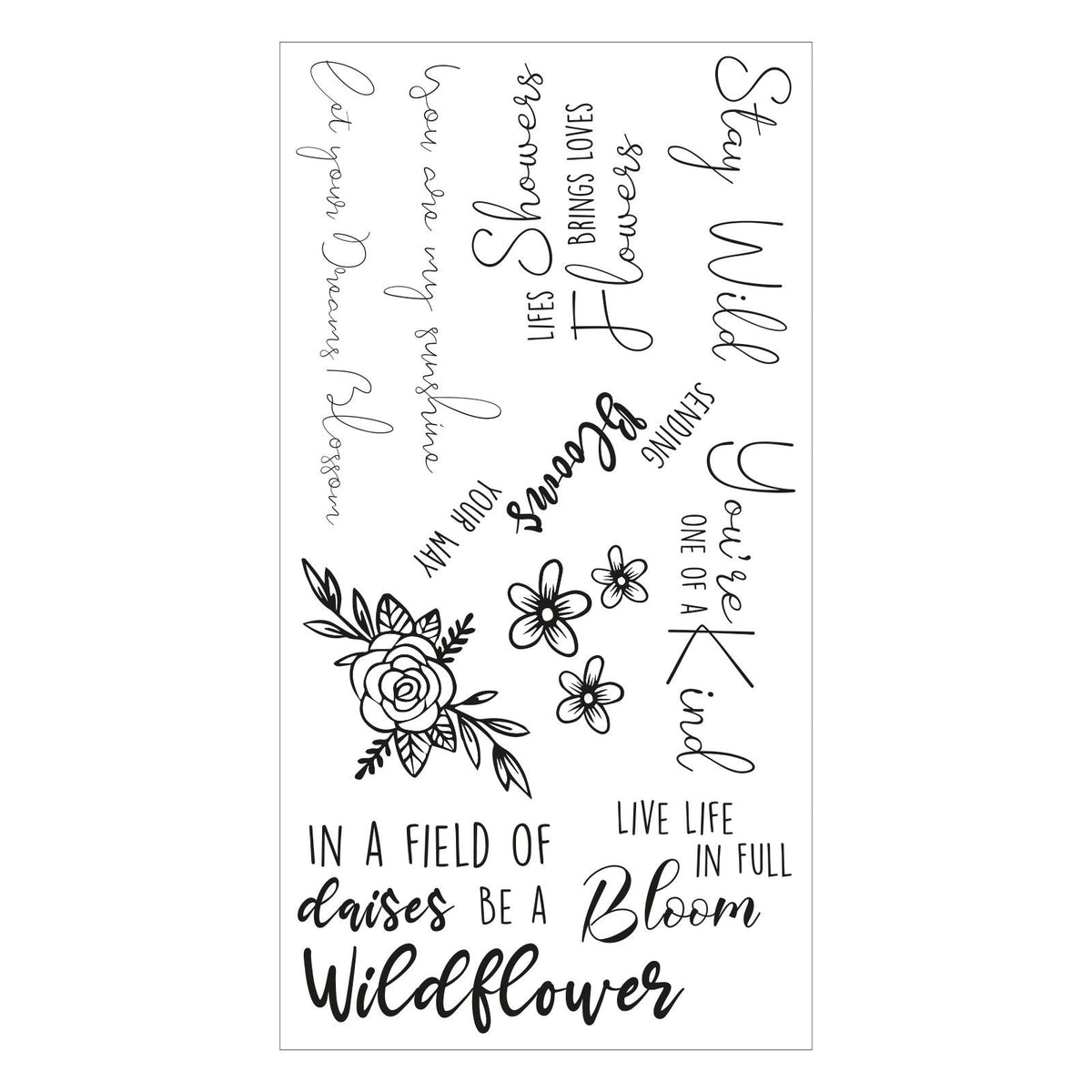 Sizzix • klare frimærker sæt spring bloom sentiments 10 stk