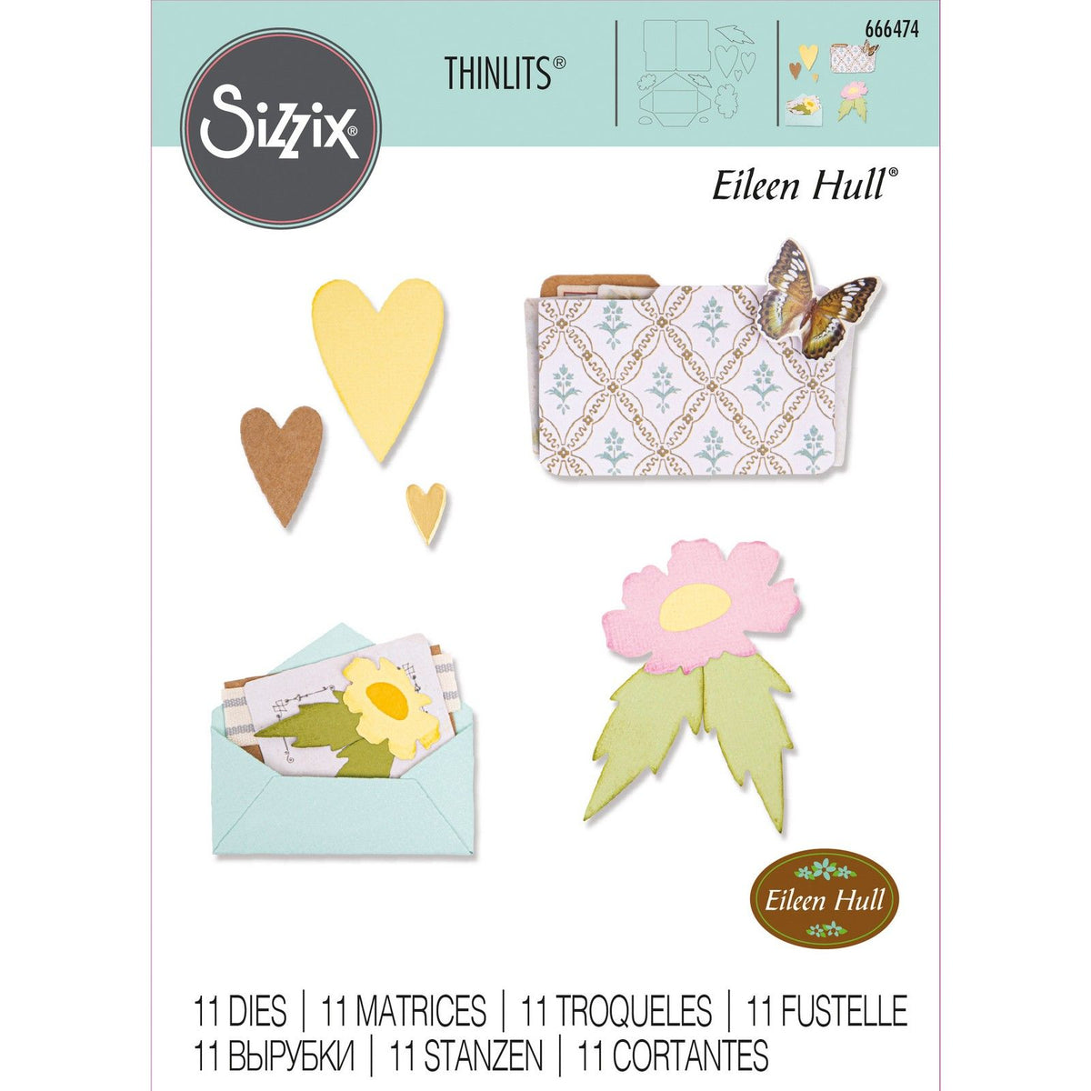 Sizzix • thinlits die sæt kuvert mappe blomster sæt