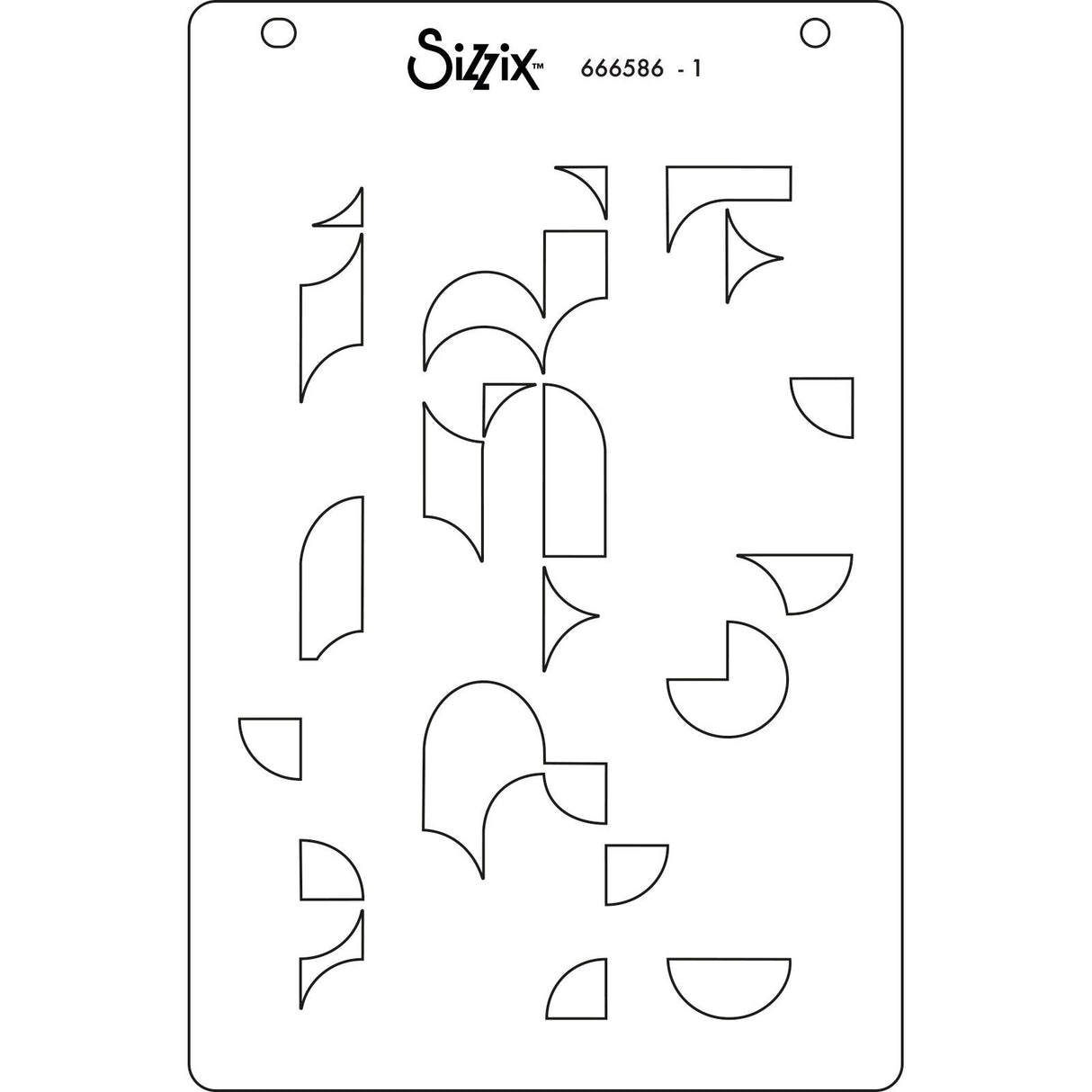 Sizzix • kosmopolitiske lagdelte stencils a6 rundt om blokken 4 stk