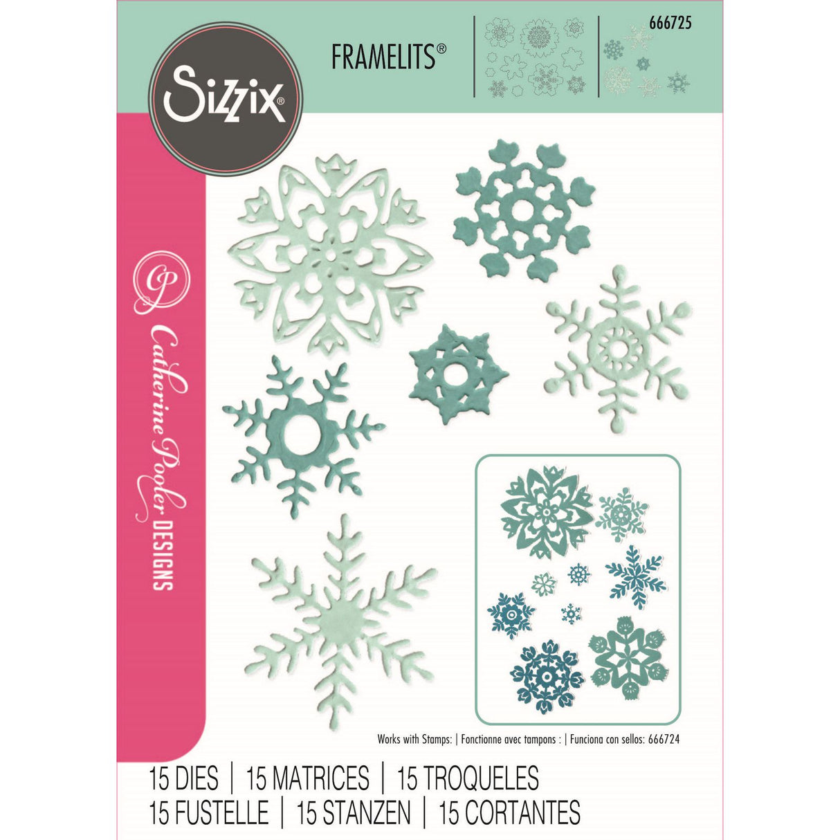 Sizzix • framelits die sæt hvid jul nr.2 15stk