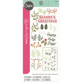 Sizzix • klart stempelsæt happy holly days 29stk