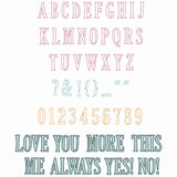 Sizzix • klare stempler med rammelit fine line alpha 01 60stk