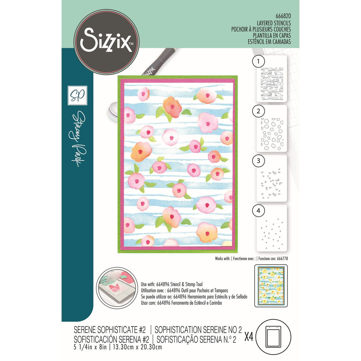 Sizzix • stencil fredfyldt sofistikeret nr.2 4stk