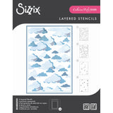 Sizzix • lagdelte a6 stencils 4 stk i skyerne af catherine pooler