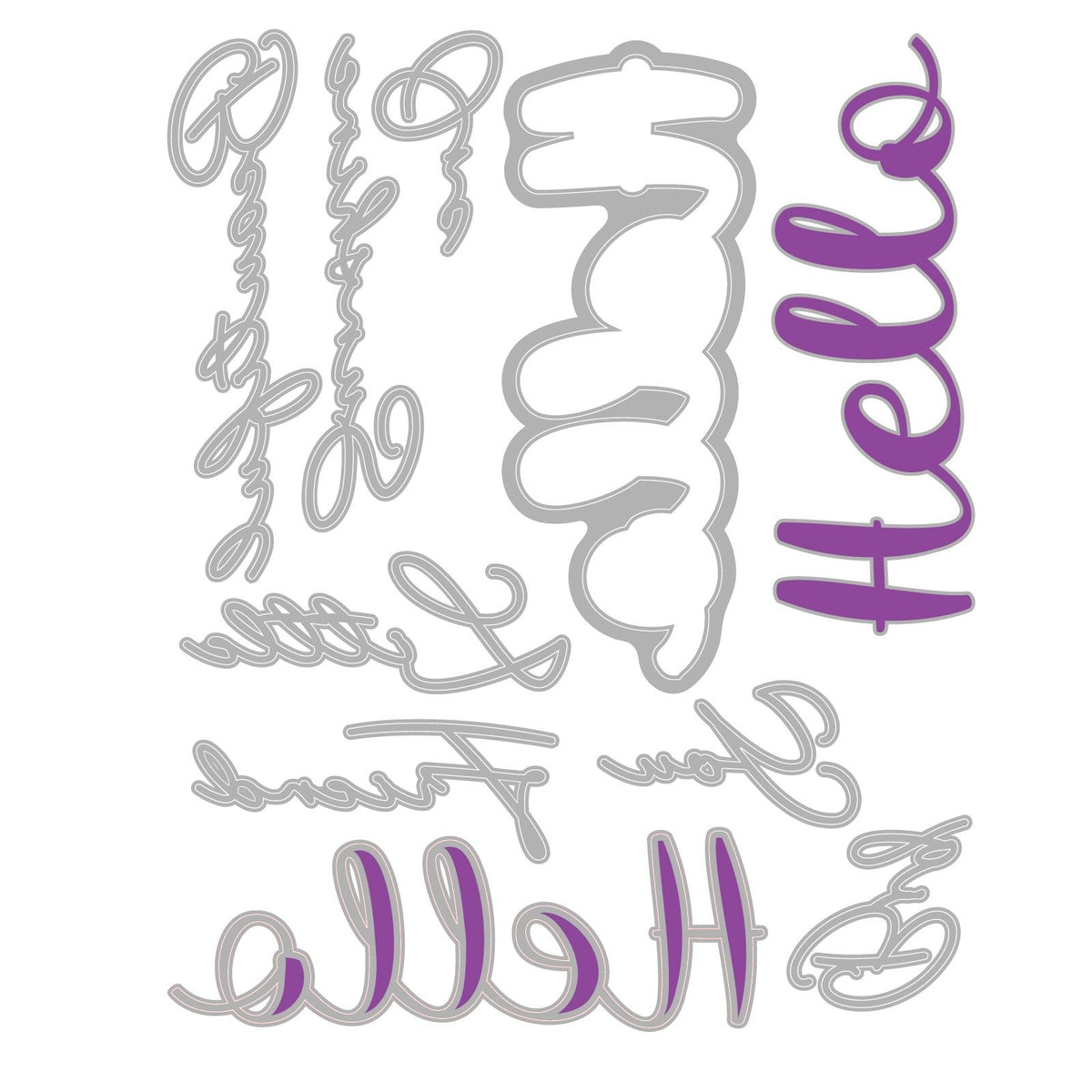 Sizzix • thinlits die sæt 10 stk. take two's, hej sentiment af stacey park