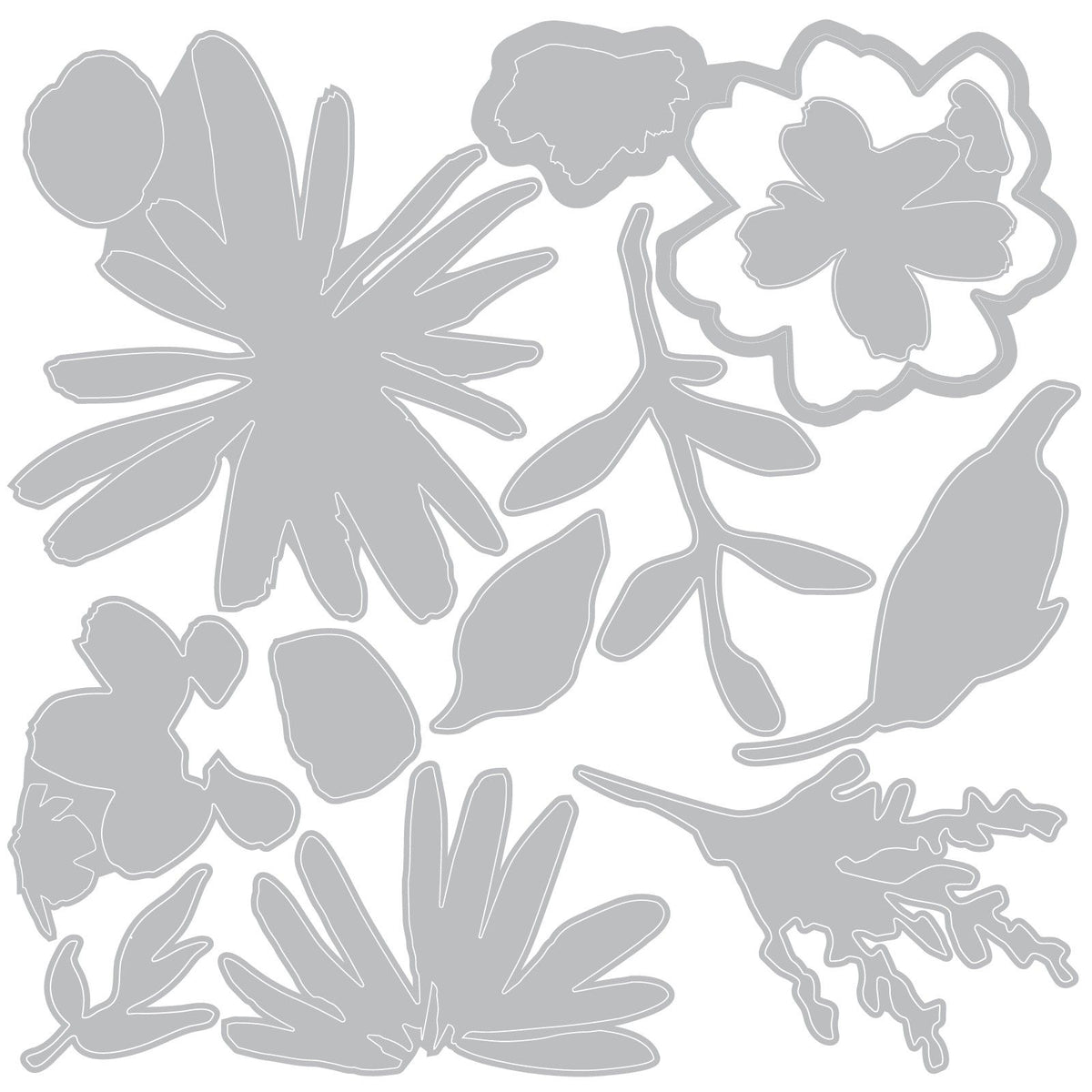 Sizzix • 2d prægemappe tyndt belyst sæt hvælvingsblomster 11 stk af tim holtz