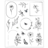 Sizzix • klart stempelsæt 18 stk. blomsterrammer og miniblomster af willow wolfe