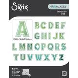 Sizzix • thinlits die sæt 52 stk dette eller hint 2 tommer alfabet med 49 og marked