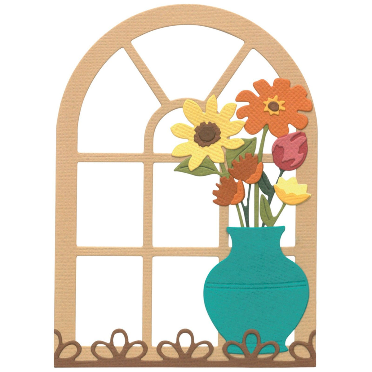 Sizzix • thinlits 13 stk. dørsæt vindueskarm blomster og vase af eileen hull