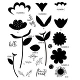 Sizzix • klart stempelsæt whimsy bloom nr.1 by catherine pooler 22stk