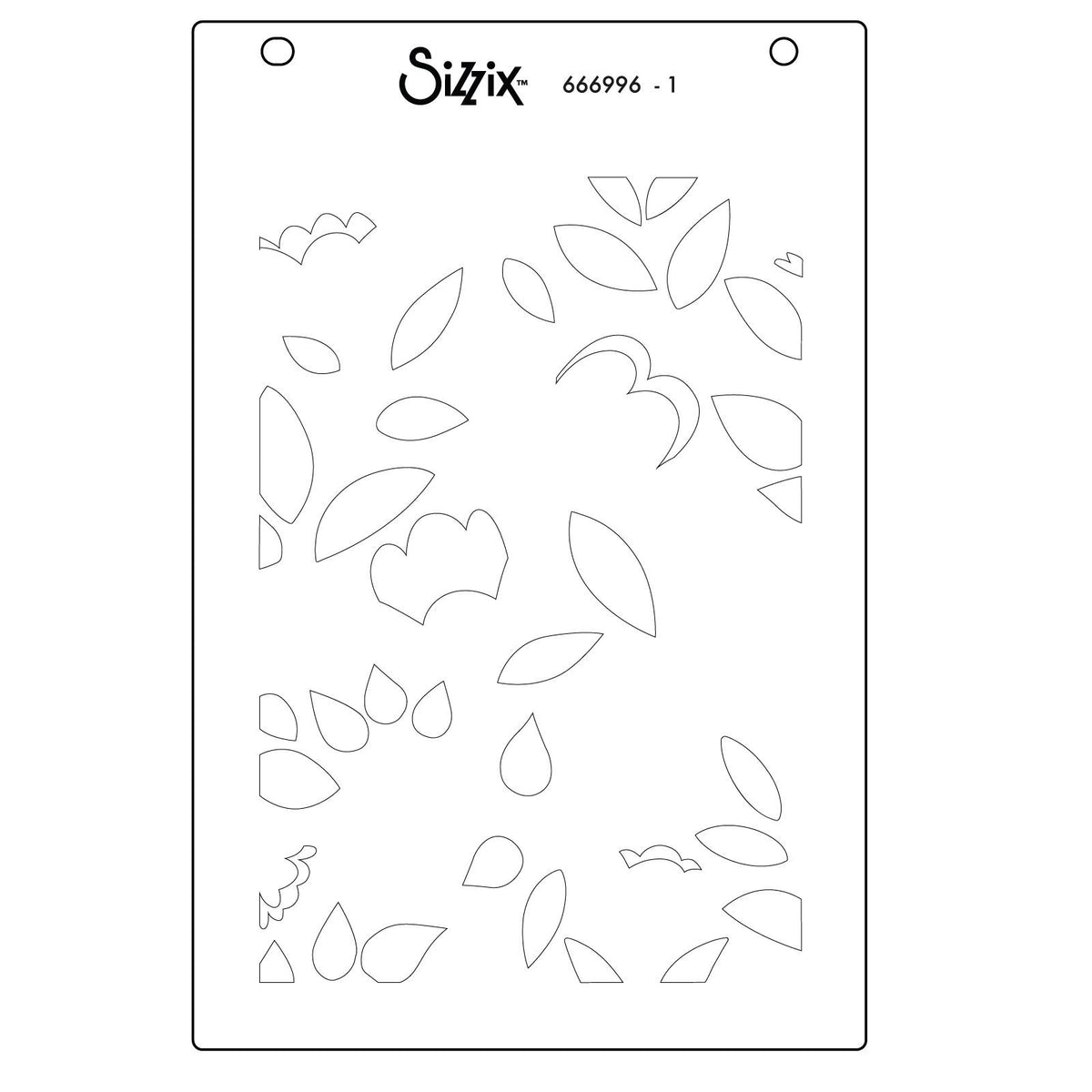Sizzix • lagdelte stencils a6 happy garden nr.2 by catherine pooler 4stk