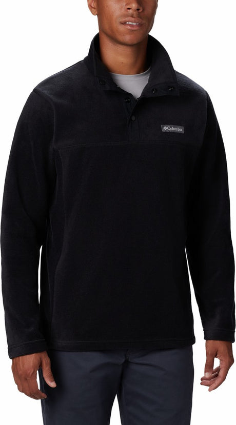 Columbia Steens Mountain™ fleecetrøje med halv trykknapper - fleecetrøje med halv lynlås - udendørs sweater til mænd - sort - størrelse xxl