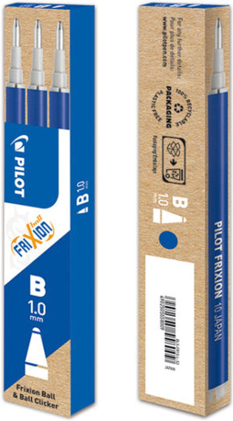 Pilot kuglepen refill frixion kugleklikker, blå, etui med 3 stk. 12 stk.