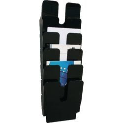 Brochureholder slidstærk flexiplus a4 sort pakke 6 stk