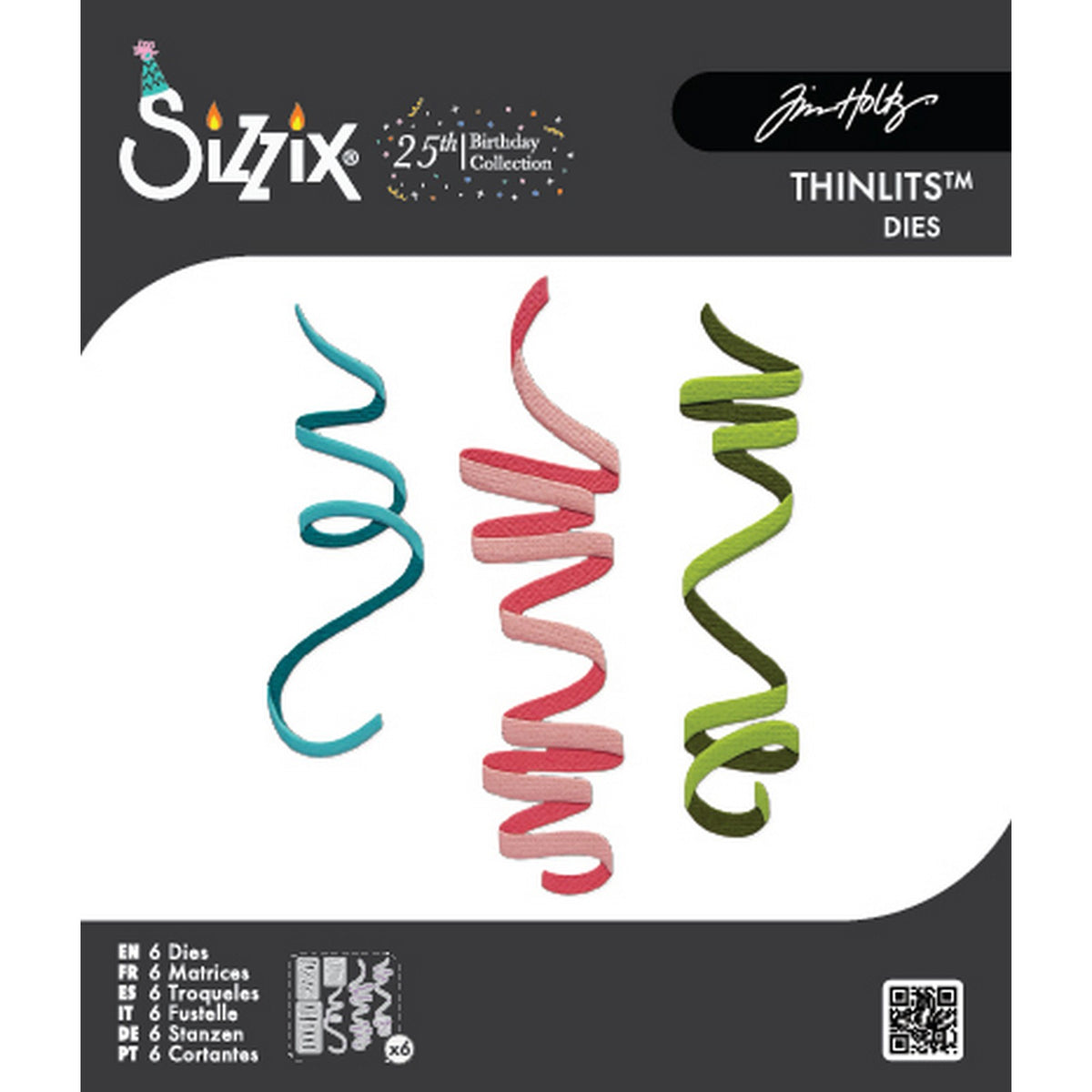 Sizzix • thinlits die sæt 6 stk celebration streamers fra tim holtz