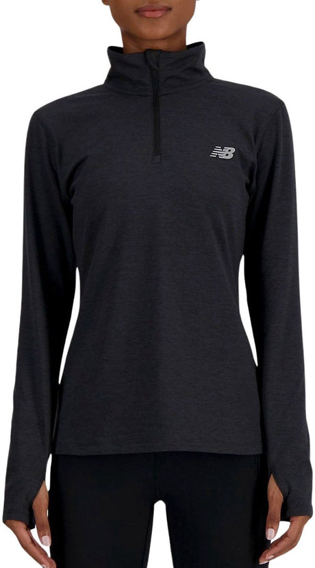 New balance sport essentials space dye 1 4 sportstrøje til kvinder - sort