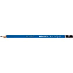 Træblyant 2h blå sort staedtler mars lumograph 100