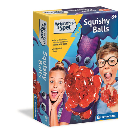 Clementoni videnskabsspil sjovt - squishy bolde, videnskabslaboratorium, eksperimentsæt til børn, 8+ år, 66950